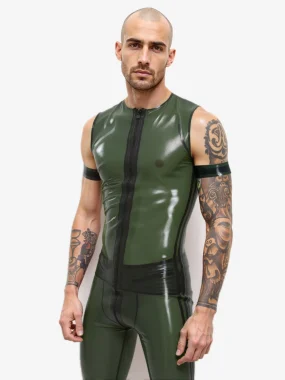 Men’s Latex Tank Top with Front Zip