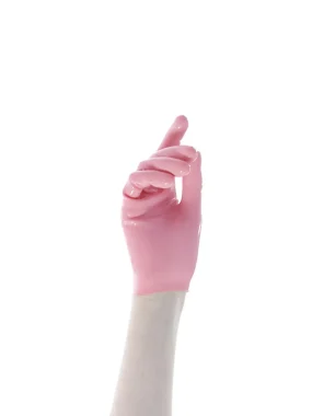 Latex Cropped Short Gloves