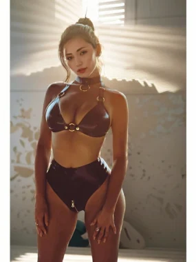Sexy Latex Sundown Bra and Panty Set