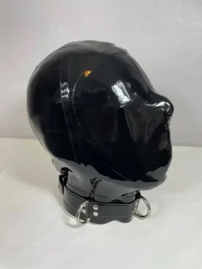 Black Full Cover No Eyes Latex Hood