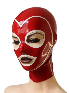 Latex Hood with Trimmed Face and Zipper