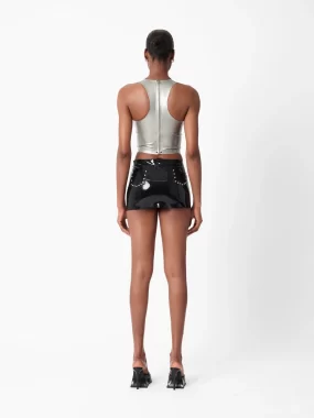 Latex Manhattan Mini Skirt Black